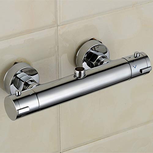 Allright Duscharmatur Brause thermostat Duschthermostat Mischbatterie mit Temperatureinstellung und Durchflusseinstellung 38 °C Sicherheitstaste Wassertemperatur 20-50 Grad