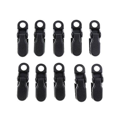 Sharplace 10 Stück Befestigungsclip für Planen Kunststoff Plane Clips Zelt Klammern Halterung - Schwarz