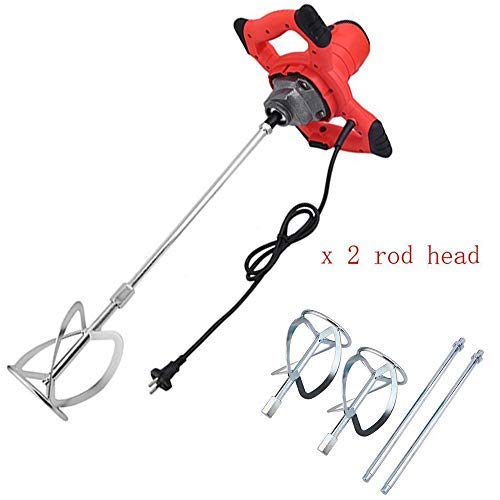 TataYang 1900W Industriequalität Rührwerk Mörtelrührer, Profi rührgeräte mörtel Handrührwerk Betonrührer Zementrührer Rührer, 930U/min 120mm 220V ruehrwerk moertelruehrer, 2X Stange und Klinge