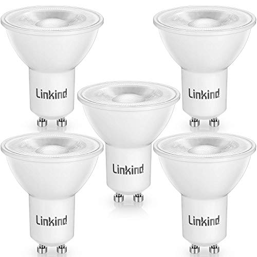 LED GU10 7W Lampe, 50W 70W Halogenlampe ersetzt, Linkind Warmweiß Reflektorlampe, 36° Abstrahlwinkel Spotlight, AC 220-240V MR16 LED Glühbirne, 5er Pack