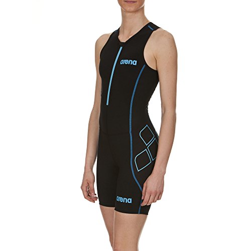 arena Damen Triathlon Einteiler Powerskin ST Frontreißverschluss, black/turquoise, L, 1A914