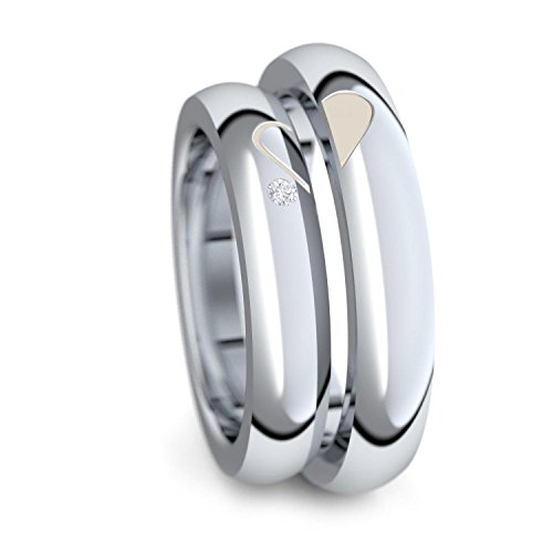 Eheringe Verlobungsringe Trauringe Freundschaftsringe Silber 925 * inkl. GRATIS Luxusetui * Zirkonia Paarpreis Set Partnerringe Silber (Weißgold Platin Optik) Paar ER40SS925ZIFA-65864