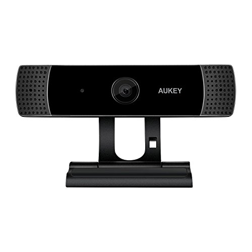 AUKEY Webcam 1080P Full HD mit Stereo Mikrofon, Web Kamera zum Video-Chatten und Aufnahmen, Kompatibel mit Windows, Mac und Android