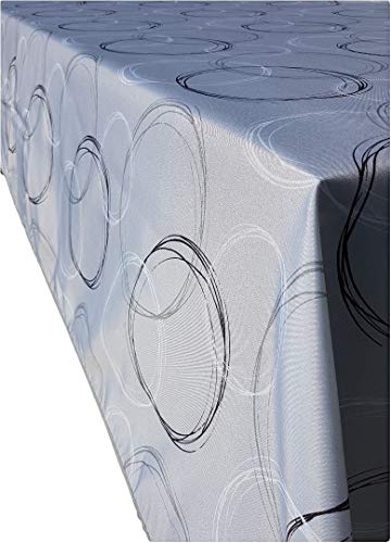 Valia Home Tischdecke Tischtuch Tafeldecke schmutzabweisend wasserabweisend Lotuseffekt pflegeleicht eckig in verschiedenen Größen und Designs (Kreis, 130 x 160 cm)