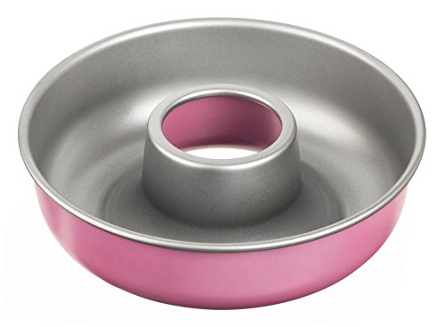 Zenker creative studio Kranzform, runde Backform, Brotbackform mit Antihaftbeschichtung, Kuchenform: Ø280mmx80mm, kreatives Backen (Farbe: rosa, silber), Menge: 1 Stück
