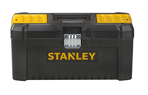 Stanley Werkzeugbox / Werkzeugkasten (16', 20x19,5x41cm, Werkzeugkoffer mit Metallschließen, stabiler Organizer aus Kunststoff für diverse Werkzeuge, Koffer mit entnehmbarer Trage) STST1-75518