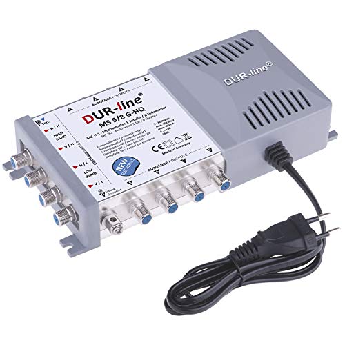 DUR-line MS 5/8 G-HQ Multischalter - SAT für 8 Teilnehmer/TV - mit stromspar Netzteil - Made in Germany - Multiswitch [Digital, HDTV, FullHD, 4K, UHD]