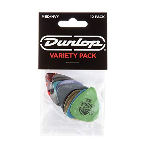 Jim Dunlop PVP102 Gitarrenplektren, sortiert, Medium/Heavy, 12 Stück