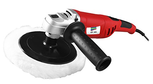 Matrix 700000150 Fairline Poliermaschine elektrisch, Set, 180 mm Durchmesser, Drehzahl einstellbar mit Zubehör, Auto-Politur, 1200 Watt, Rot, Schwarz