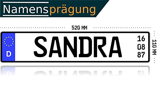 MBH-Shop Namenskennzeichen Wunschkennzeichen Namensschild Geburtsdatum reflektierend individualisierbar