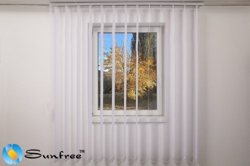 Vertikal Lamellen Vorhang / Vertikal Jalousie Vorhang / Vertikal Anlage Breite 150 x Höhe 250cm in weiß von Sunfree