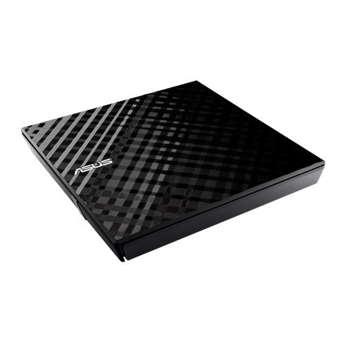 Asus SDRW-08D2S-U Lite externer Slim DVD Brenner (8x DVD±R, 6x DVD±R DL, 5x DVD-RAM, USB 2.0) inkl. Cyberlink Power2Go, Hochglanz Schwarz