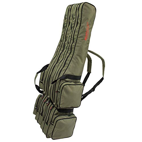 Arapaima Fishing Equipment Rutentasche 'Rise' 4-Fach | Allround Angeltasche mit 4 Innenfächern | Fishing Angel Rucksack - Oliv - 150 cm