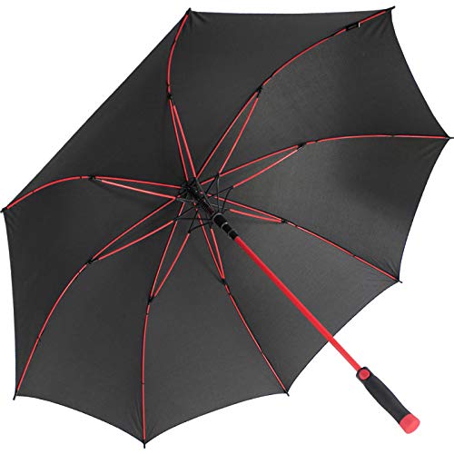 iX-brella XXL Stockschirm Fiberglas Golf Automatik Schwarz - Rot