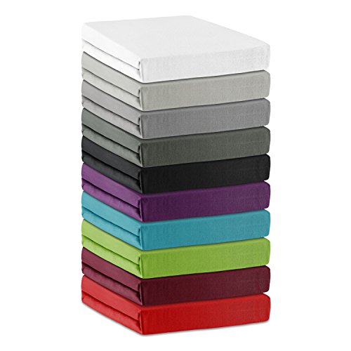 Basatex Microfaser Spannbettlaken für Wasserbetten und Boxspring in der Größe 200x220 cm mit 40cm Steg Weiss