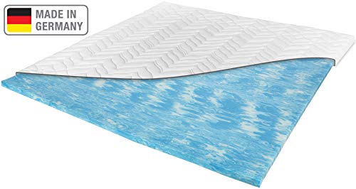 Meos Gel-Schaum Topper 200x200 für Matratzen & Boxspringbett - Made in Germany - hohes RG50 - Bezug bis 60°C waschbar - Matratzenauflage (200 x 200 cm)