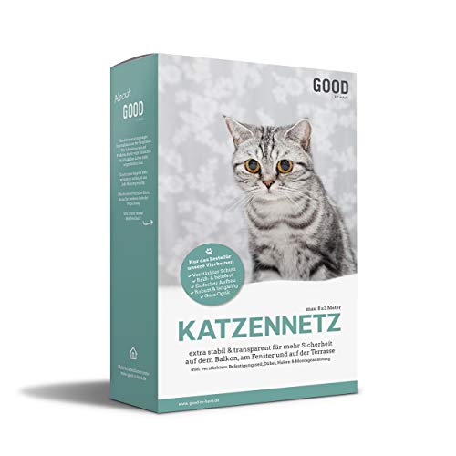 Good-to-have Katzennetz 8x3m für Balkon und Fenster | Transparentes Balkonnetz | Extra stabiles Befestigungsmaterial | Schutznetz mit Anleitung