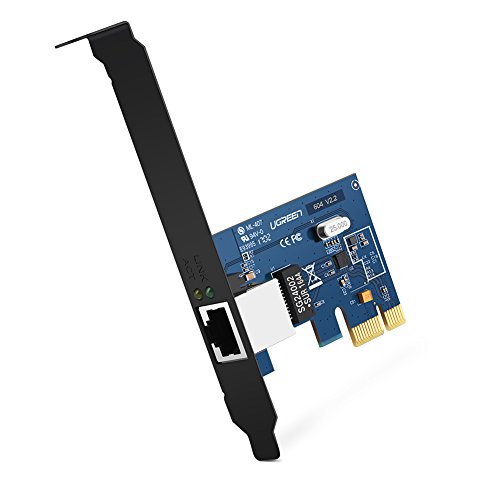 UGREEN PCI Express PCIe Netzwerkkarte Gigabit Ethernet LAN Card 10/100/1000 Mbps mit Low Profile für Windows10, Vista, XP, Win8 und Win 7