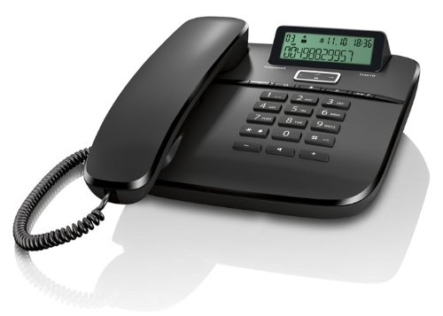 Gigaset DA610 Telefon, Schnurgebundes Telefon / Schnurtelefon, Display, Freisprechen, Stummschaltung, Mute, Analog Telefon, schwarz