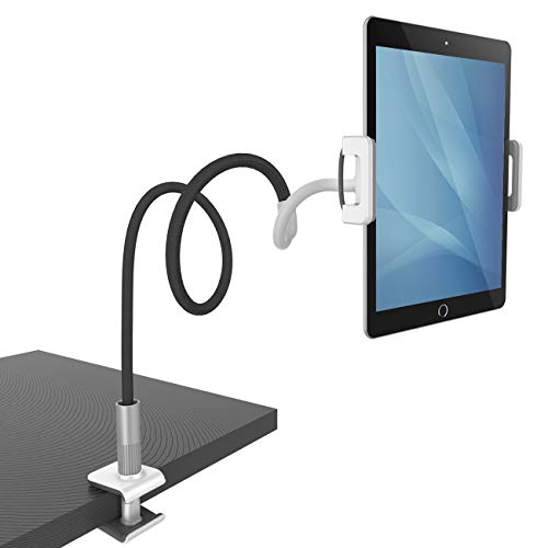 Lamicall Schwanenhals Tablet Halterung, Tablet Halter : Lazy Flexible Einstellbare Lang Arm Ständer für Pad Mini 2 3 4, Neu Pad Pro 2018, Pad Air, Phone, und Weitere 4,7-10,5 Zoll Geräte - Schwarz