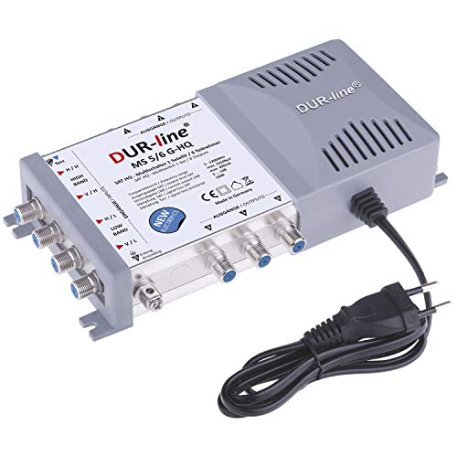 DUR-line MS 5/6 G-HQ Multischalter - SAT für 6 Teilnehmer/TV - mit stromspar Netzteil - Made in Germany - Multiswitch [Digital, HDTV, FullHD, 4K, UHD]