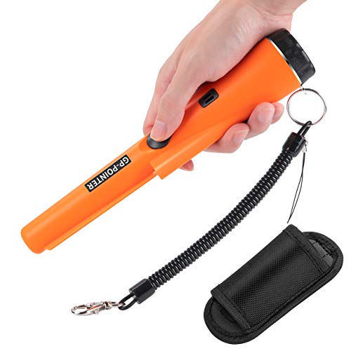EXTSUD 2019 Version Tragbar Metallsuchgerät,Metall PinPointer IP66 Wasserdichter mit eingebautem LED Indicator/Alarm Licht/ 360° Scan/Holster für Goldmünze Hunt, Relikte, Schmuck
