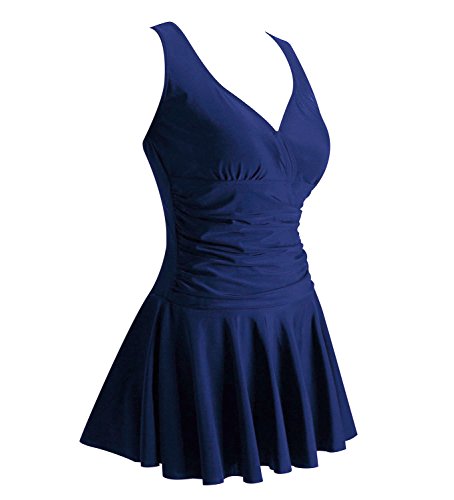 Summer Mae Damen Badekleid Plus Size, EU 50-52(Herstellergröße 3XL), Schwarz