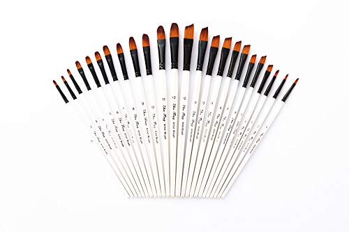 Künstlerpinsel,12er Pack Fein Pinsel Art Painting Set für Aquarell Acryl Ölgemälde DIY Zeichnung Erwachsene Jugendliche Anfänger Kinder Künstler Nylon Weiß Runder Kopf