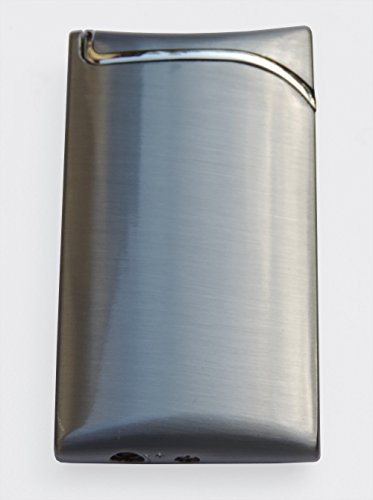 GravUp Schmales Gas-Feuerzeug (Grau) mit SOFORTGRAVUR +VORSCHAU: Gravur Eines Vornamens auf der Vorderseite Inklusive