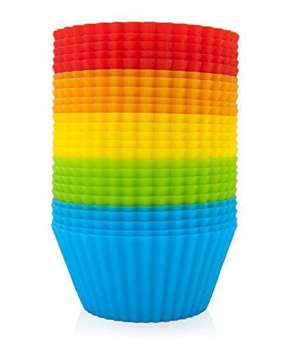 GOURMEO 25 wiederverwendbare Muffinformen in 5 Farben aus hochwertigem Silikon, umweltschonend | 2 Jahre Zufriedenheitsgarantie | Muffinförmchen, Cupcakeförmchen, Backförmchen, Cupcake Muffinform, Muffin Form
