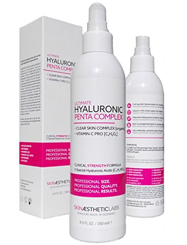 Skinaestheticlabs Germany Hyaluronsäure Serum Konzentrat • Anti Aging Gel mit Vitamin C Pro • Clear Skin Complex • Hypoallergen • Pflege für Gesicht, Hals und Dekolleté • 1er Pack (1 x 250 ml)