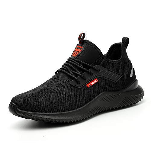 Ulogu Sicherheitsschuhe Herren Arbeitsschuhe Damen Leicht Atmungsaktiv Schutzschuhe Stahlkappe Sneaker Wanderschuhe 43 EU Schwarz#8