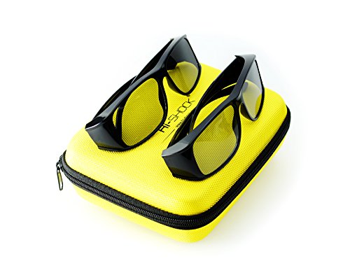 Hi-SHOCK 2x passive 3D-Brille für 4K 3D TV ’s von LG Philips, Grundig, Löwe, Sony, Panasonic, Toshiba | kompatibel mit AG-F420 / PTA417 / ZCW000 / ART 32 / TDG500P / TY-EP3D20E / PX1821E-1TVA | inkl. DualCase + 3 Jahre Garantie [ Polarisations-3D-Technologie | 2er-Pack | Schwarz ]
