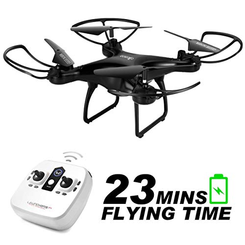 allcaca RC Drohne RC Quadrocopter 23 Minuten Lange Akkulaufzeit mit LED-Leuchten, 3D Flip Kopflos Modus One Key Start Landung DREI Geschwindigkeitsmodus Beste für Anfänger, Schwarz