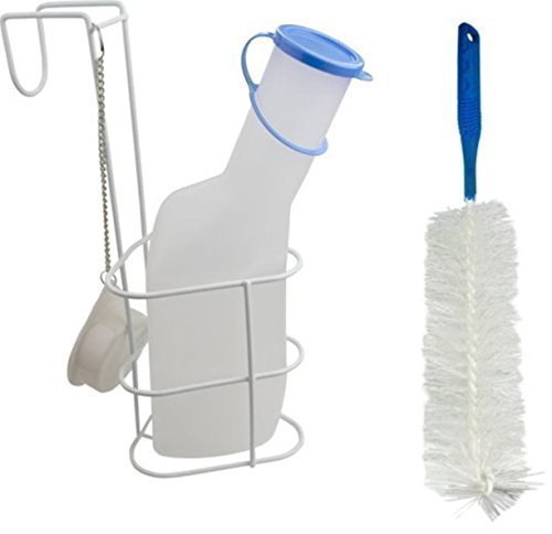 Urinflasche + Betthalter + Bürste PP Qualität Urinflaschen von Medi-Inn