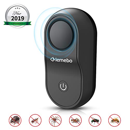 Lemebo Elektronische Insektenschutzmittel & Innenräumen Pest Repeller Control für Kakerlaken,Ultraschall Schädlingsbekämpfer Moskito,Ameisen und andere Insekten&Nagetier Mause Repeller (Schwarz)