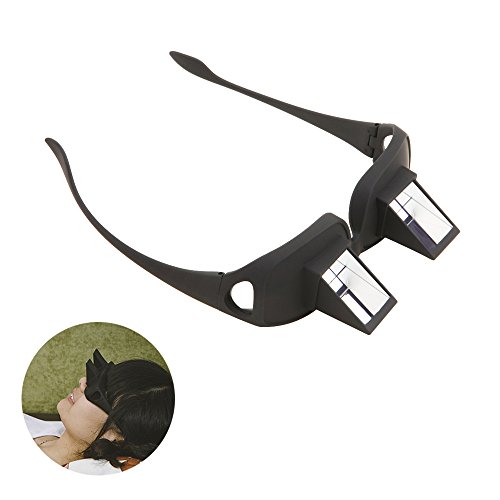 Tera Unisex Relaxbrille Horizontal Faule Brille Liegeradbrille Periskop für Bettlesen Buchlesen Lesen Fernsehen (Einfach hinlegen und Buch lesen) (Schwarz)