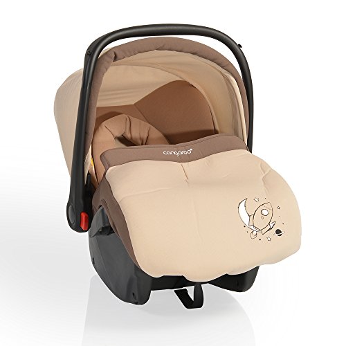 CANGAROO YKO705 Kindersitz Babyschale Apollo Gruppe 0+ (0 bis 13 kg) YKO-705 mit Sonnendach, Fußsack, beige