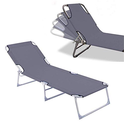 Froadp Faltbare Liegen Gartenmöbel Klappbar Relaxsessel Freizeit Strandliegen für Garten Haushalt Pool Strand 188x56x27cm(Grau)