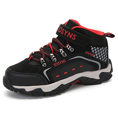 Kinder Wanderschuhe Jungen Trekking Schuhe Stiefel für Mädchen Wanderhalbschuhe Kinder Winterschuhe Jungen Schneestiefel Winterstiefel Mädchen Stiefeletten Outdoor Kinderschuhe jungen Schwarz 31