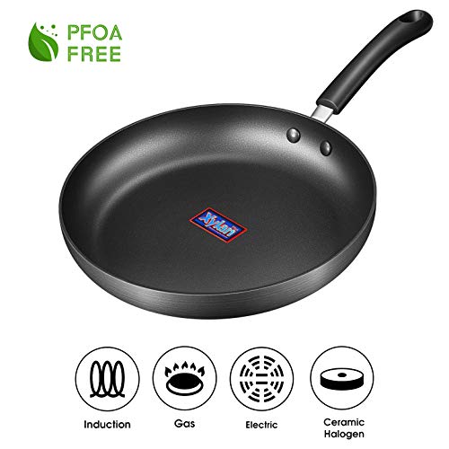 Deik Anti-haftende Bratpfanne, Pfanne für alle Herdarten, Aus eloxiertem Aluminium, Langer ergonomischer Edelstahlgriff, Spülmaschine geeignet, 28 cm, PFOA frei