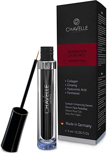 Wimpernserum für lange Wimpern und Augenbrauen - Sensation Lash Pro 4 ml I stärkeres Wimpernwachstum und Augenbrauenwachstum mit Hyaluronsäure I Wimpern Booster Made in Germany