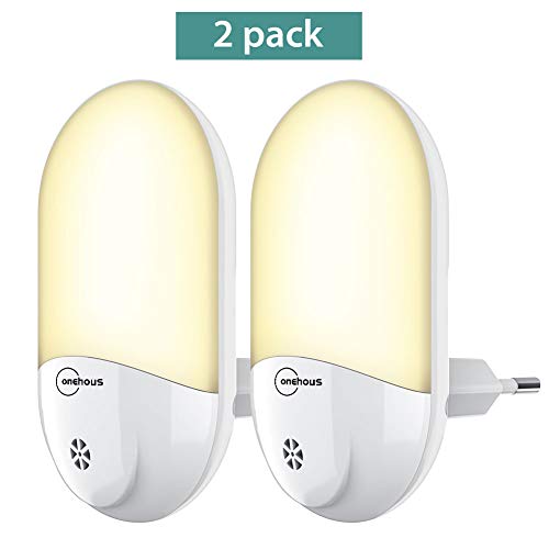 LED Nachtlicht Steckdose - Automatisch Warmweiß LED Nachtlicht Steckdose mit Dämmerungssensor 2 stück, onehous Stromsparendes LED Nachtlicht für Baby, kinder, Kinderzimmer, Schlafzimmer, Gang