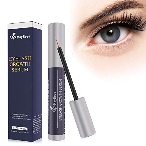 MayBeau Wimpernserum & Augenbrauenserum 5 ml Wimpern Booster für Starkes und Schnelles Wimpernwachstum Natürliche Wimpernverlängerung Mehr Länge Dichte Eyelash Growth Serum
