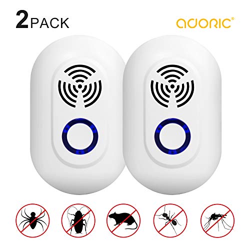 ADORIC Schädlingsbekämpfer Mückenschutz Steckdose, Schädlingsbekämpfer durch Ultraschall,um den Schaden von Mücken, Spinnen, Ameisen und Kakerlaken Mosquito Mottezu vermeiden-2 Pack