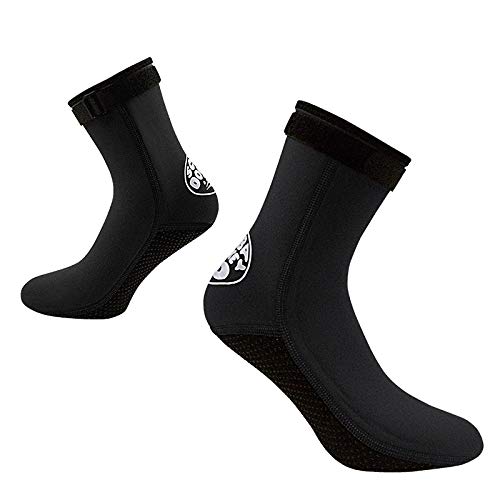 Qkurt Tauchsocken,3mm Neopren-Socken für Tauchen, Schnorcheln und Wassersport, Anti-Rutsch-Flossen-Socken für Männer, Frauen