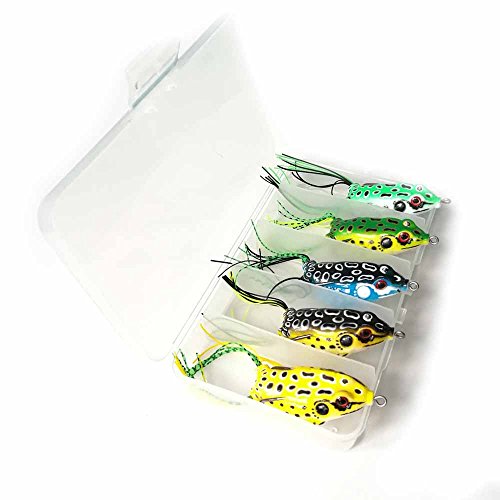 5 x Angeln Köder Ray Frosch lockt/Kunstköder Gummiköder Topwater Ray Frosch 5,5 cm 8 g Soft Tube Köder