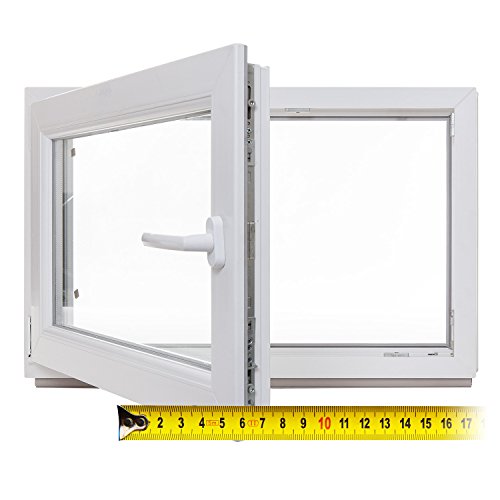 Kellerfenster - Kunststoff - Fenster - weiß - 2-fach-Verglasung - BxH: 75x50 cm - DIN links - 60mm Profil - verschiedene Maße - schneller Versand