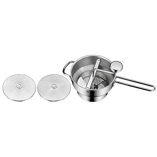 WMF Passiermühle, Ø 19 cm, Cromargan Edelstahl poliert, zerlegbar 3 verschiedene Einsätze, spülmaschinengeeignet, Geschenkverpackung