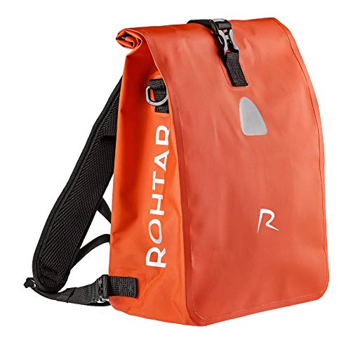 Rohtar Allround Series - Fahrradtasche - Fahrradrucksack - Gepäckträgertasche - Die ideale Reisetasche für Radfahrer - Verdeckte Gurte und Haken und voll wasserdichtes PVC-Gewebe -18L Rot